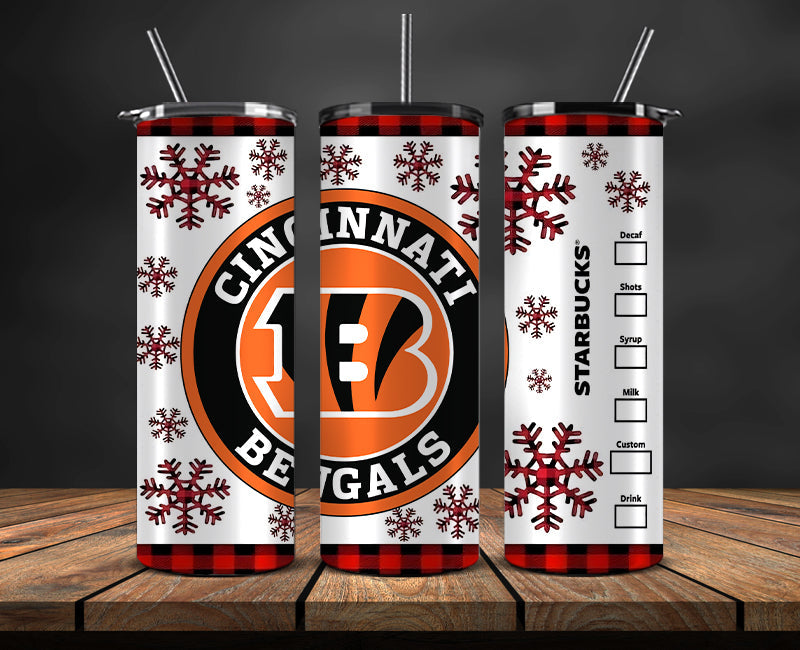 Cincinnati Bengals Christmas Tumbler Png,NFL Merry Christmas Png, NFL Christmas Tumbler Wrap 07