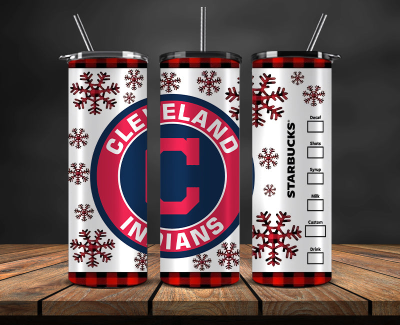 Cleveland Andians Png,Christmas MLB Tumbler Png , MLB Christmas Tumbler Wrap 08