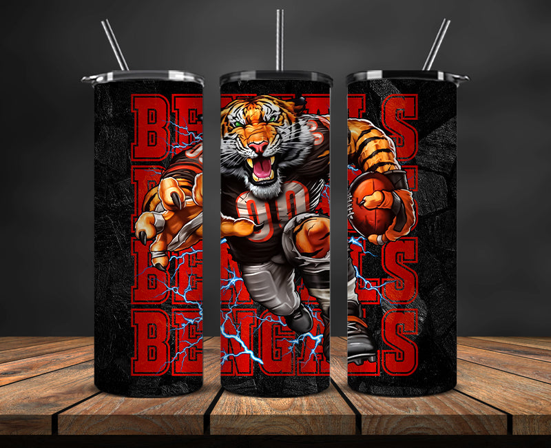 Cincinnati Bengals Tumbler, Bengals Logo Tumbler,NFL Season 2025, Design 98