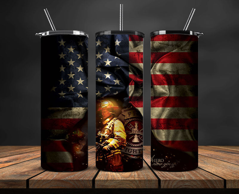 Firefighter Tumbler Wrap , Fire Rescue Fireman 09