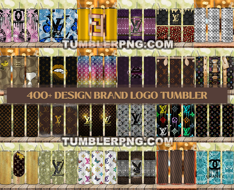 Seamless Luis viton Pattern Full Wrap Cup LV tumbler template brand logo