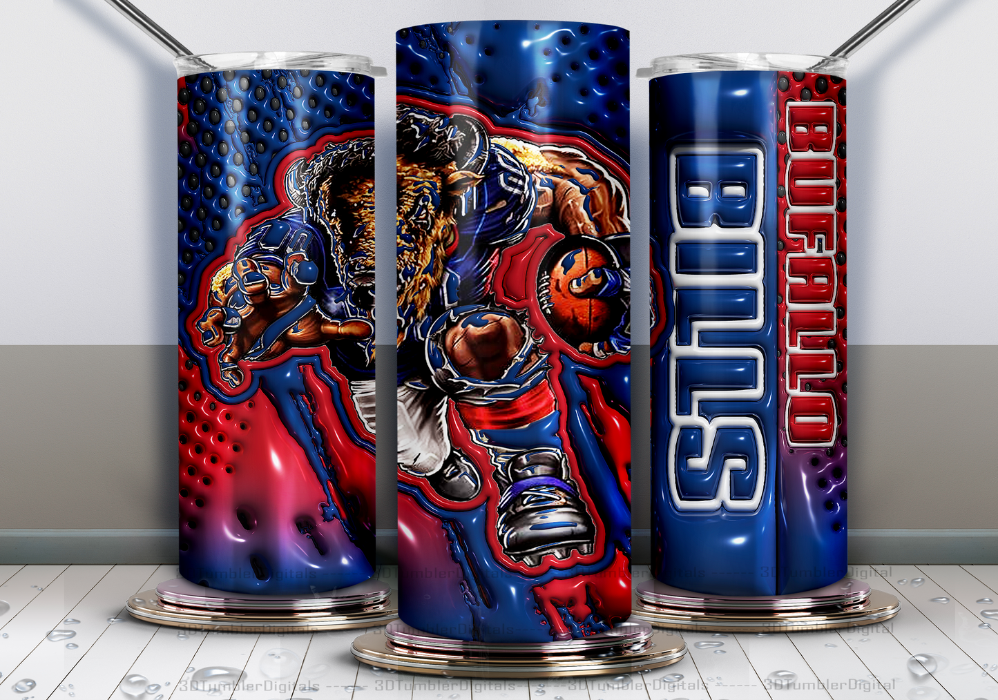 Buffalo Tumbler Wrap , 3D Nfl Tumbler Wrap, Nfl Mascot Tumbler 01