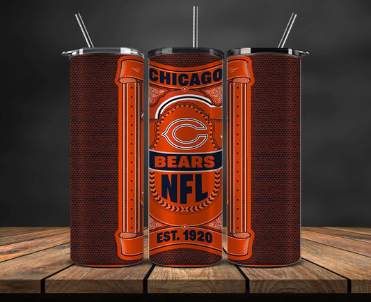 Chicago Bears Tumbler Wrap, NFL Logo Tumbler Png, NFL Design Png-100