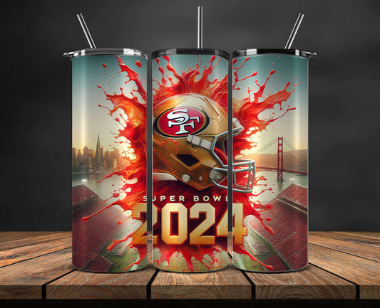 Kansas City Chiefs Vs San Francisco 49ers Super Bowl Tumbler Png, Super Bowl 2024 Tumbler Wrap 101
