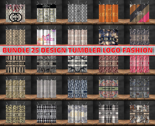 Bundle 25 Designs Tumbler Wrap , Luxury Logo Fashion Png 103