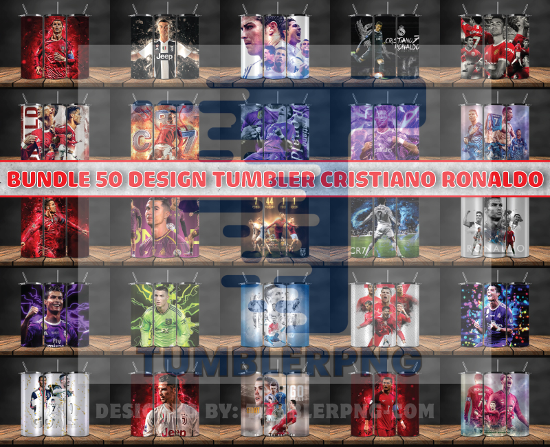 Bundle Football Logo Tumbler Wrap,Cristiano Ronaldo Tumbler Wrap, Bundle Sport Tumbler 104