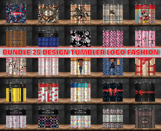 Bundle 25 Designs Tumbler Wrap , Luxury Logo Fashion Png 104