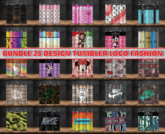 Bundle 25 Designs Tumbler Wrap , Luxury Logo Fashion Png 105