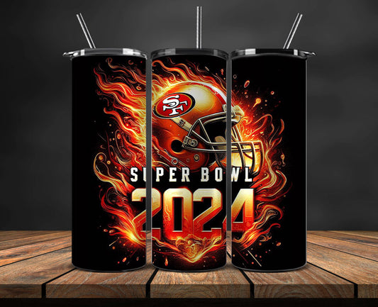 Kansas City Chiefs Vs San Francisco 49ers Super Bowl Tumbler Png, Super Bowl 2024 Tumbler Wrap 105