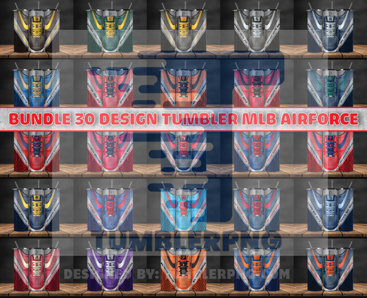 Bundle 30 Design Tumbler MLB Air Force, MLB Sneaker Tumbler Wrap , Bundle Sport Tumbler 106