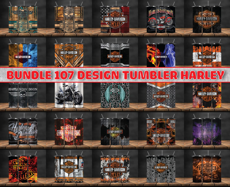 Bundle 107 Design Harley Skinny Tumbler Png, Motor Harley Digital Tumbler Wrap, Harley Tumbler Wrap 41