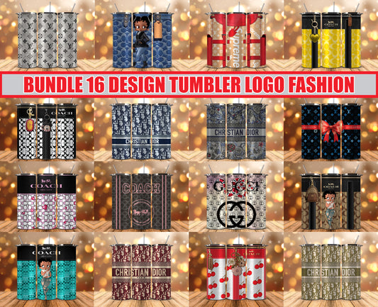 Bundle Logo Fashion Luxury Tumbler Wrap, Full Tumbler Wrap, Tumblers Designs Skinny Straight & Tapered Png 10