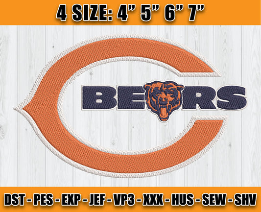 Bears Embroidery, NFL Bears Embroidery, NFL Machine Embroidery Digital 111