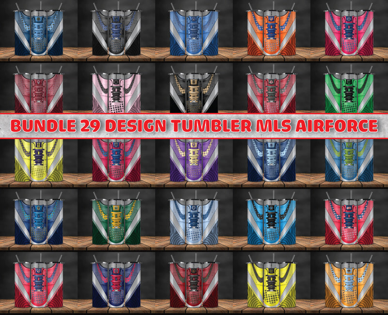 Bundle 29 Design Tumbler MLS AirForce, MLS Sneakers Tumbler Wrap , Bundle Sport Tumbler 113