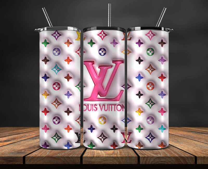 Logo LV 3d Inflatable, Fashion Patterns, Logo Fashion Tumbler 11