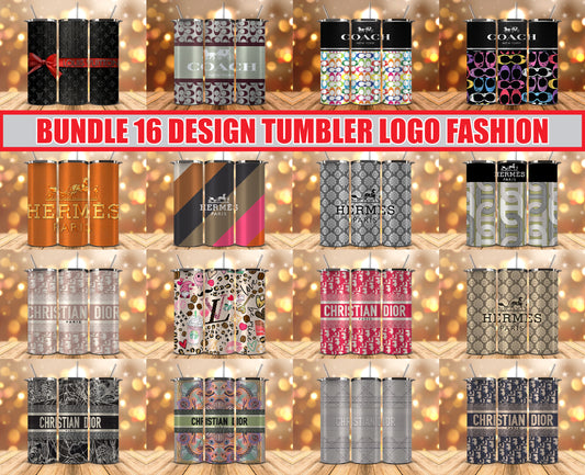 Bundle Logo Fashion Luxury Tumbler Wrap, Full Tumbler Wrap, Tumblers Designs Skinny Straight & Tapered Png 11