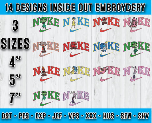 14 Design Inside Out Embroidery, Bundle Cartoon Embroidery
