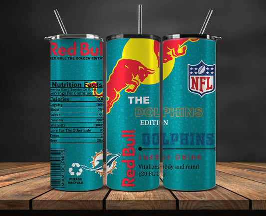 Miami Dolphins Tumbler Wraps, NFL Red Bull Tumbler Wrap 11