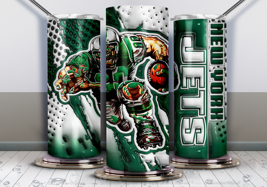 NY Jets Tumbler Wrap , 3D Nfl Tumbler Wrap, Nfl Mascot Tumbler  12