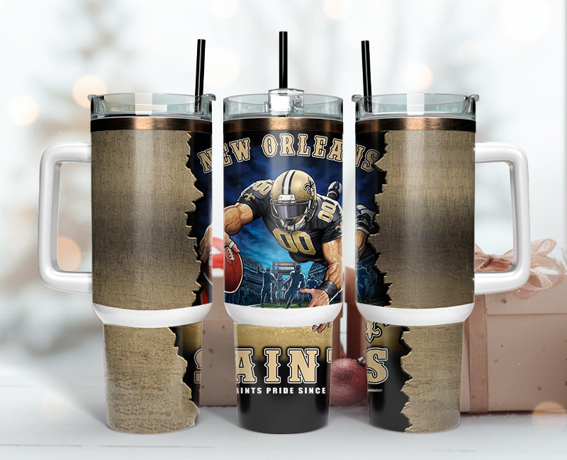 New Orleans Saints Tumbler 40oz Png, 40oz Tumler Png 120