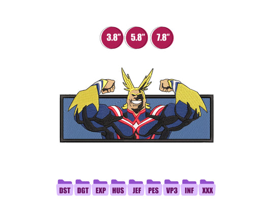 All Might Anime Embroidery Design, Anime Machine Embroidery Design 121