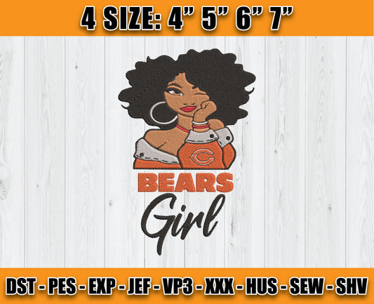 Bears Embroidery, Betty Boop Embroidery, NFL Machine Embroidery Digital 129