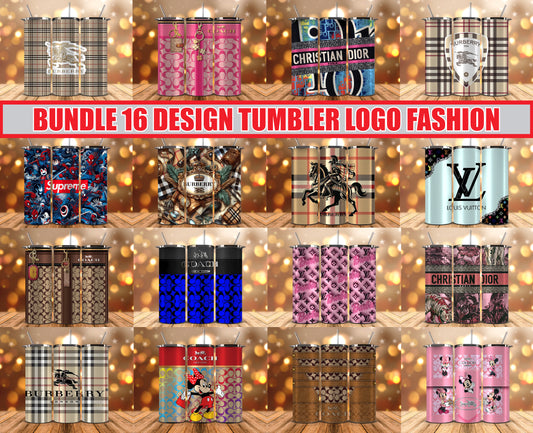 Bundle Logo Fashion Luxury Tumbler Wrap, Full Tumbler Wrap, Tumblers Designs Skinny Straight & Tapered Png 12