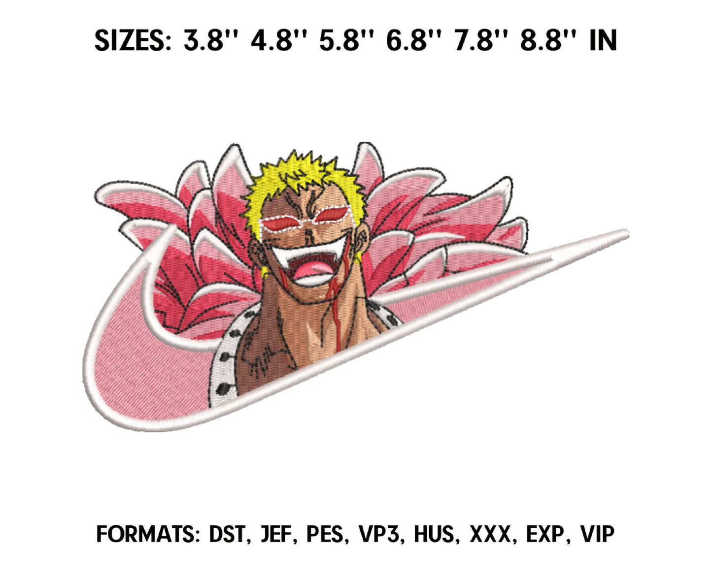 Ni ke Doflamingo Anime Embroidery Design, Ni ke Anime Embroidery Designs 12