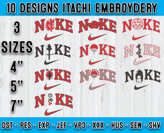 10 Design Itachi Embroidery, Bundle Cartoon Embroidery