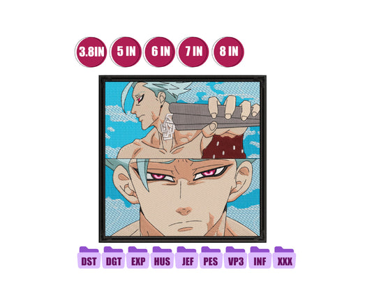 Ban Anime Embroidery Design, Anime Machine Embroidery Design 131
