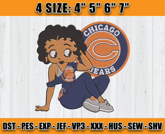 Bears Embroidery, Betty Boop Embroidery, NFL Machine Embroidery Digital 133