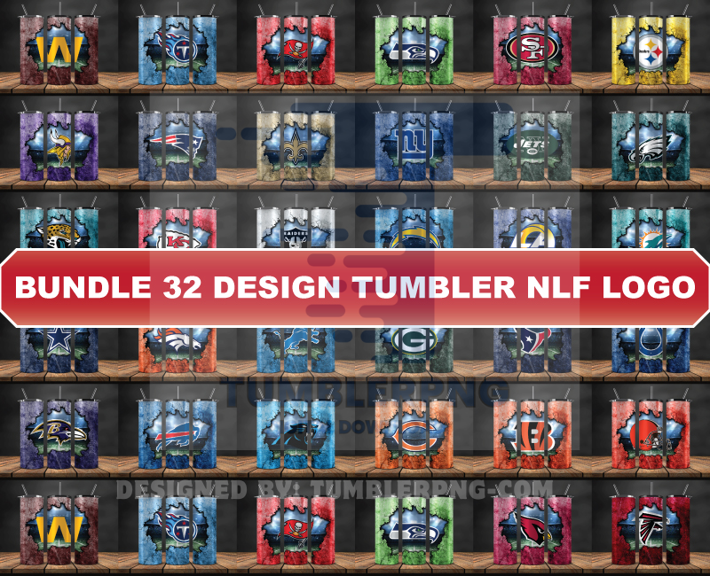 Bundle Logo Team NFL Tumbler Wrap, Bundle Sport Tumbler 13