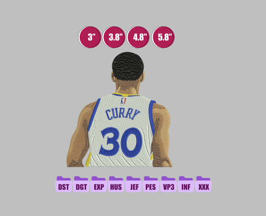Curry NBA Anime Embroidery Design, Anime Machine Embroidery Design 148