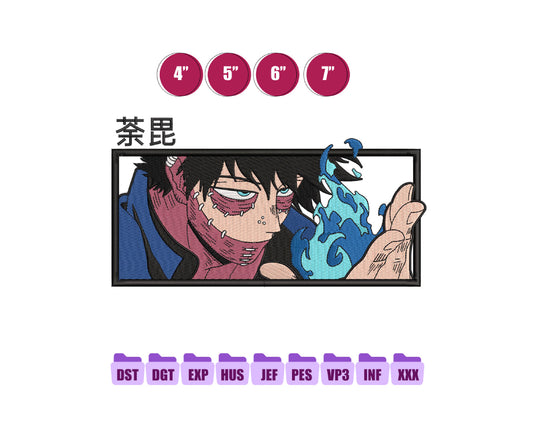 Dabi Anime Embroidery Design, Anime Machine Embroidery Design 149