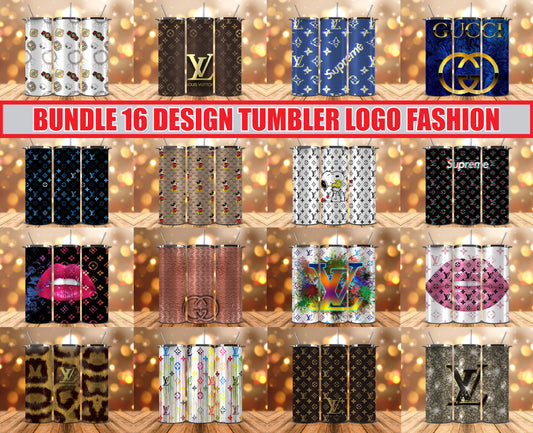 Bundle Logo Fashion Luxury Tumbler Wrap, Full Tumbler Wrap, Tumblers Designs Skinny Straight & Tapered Png 14