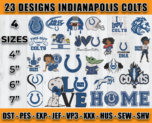 Indianapolis Colts Football Logo Embroidery Bundle, Bundle NFL Logo Embroidery