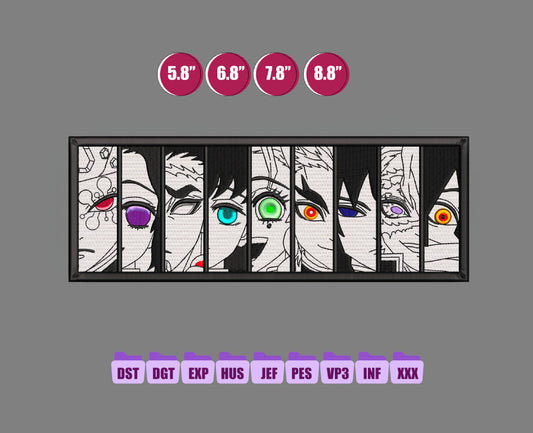 Hashira Anime Embroidery Design, Anime Machine Embroidery Design 151