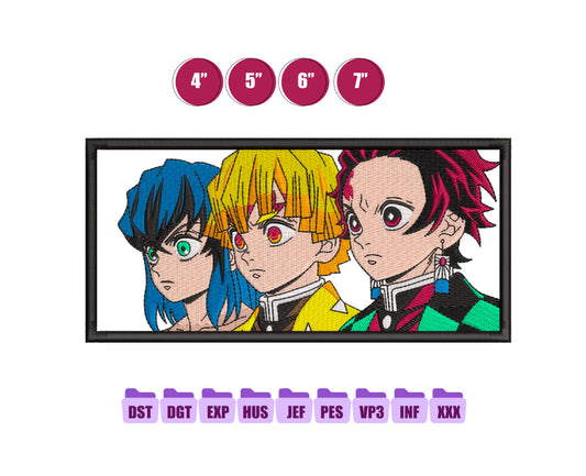 Demon Slayer Boys Anime Embroidery Design, Anime Machine Embroidery Design 152