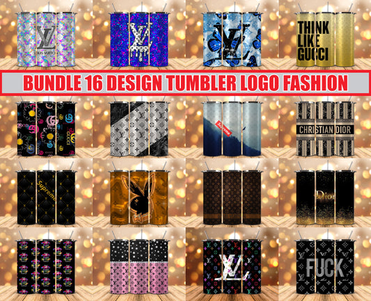 Bundle Logo Fashion Luxury Tumbler Wrap, Full Tumbler Wrap, Tumblers Designs Skinny Straight & Tapered Png 15