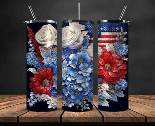 3D Flowers Tumbler Wrap, 3D Floral Sublimation Tumbler Design , 3D Tumbler Wrap,Instant Digital Download PNG 15