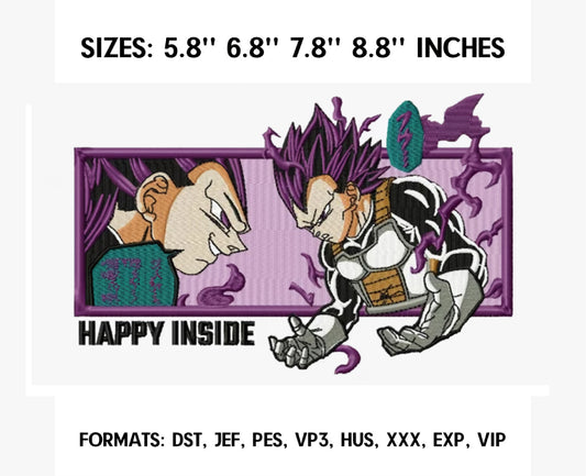 VEGETA Anime Embroidery Design, Anime Machine Embroidery Design 16