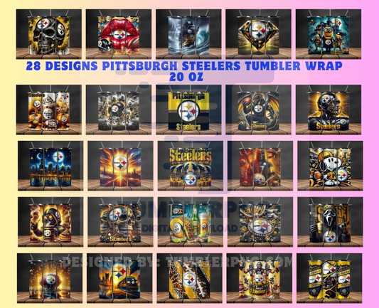 Bundle Pittsbrurgh Steelers  Logo Tumbler Wrap, Bundle Sport Tumbler 163