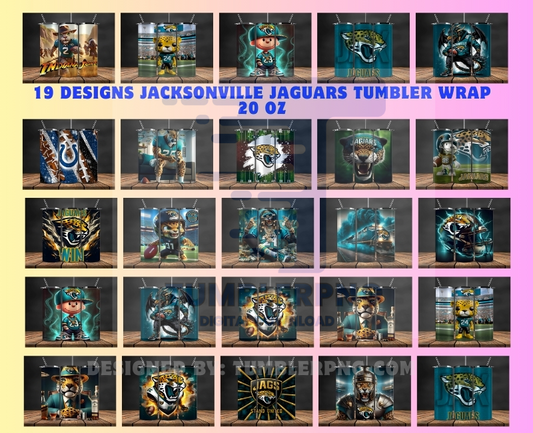 Bundle Jacksonville Jaguars  Logo Tumbler Wrap, Bundle Sport Tumbler 164