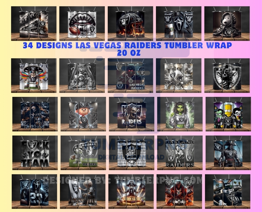 Bundle Las Vegas Raiders Logo Tumbler Wrap, Bundle Sport Tumbler 166
