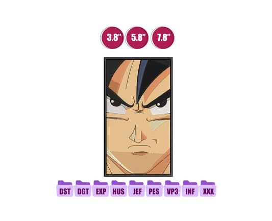 Goku Anime Embroidery Design, Anime Machine Embroidery Design 167