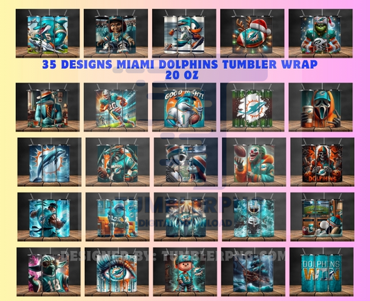 BundleMiami Dolphins Logo Tumbler Wrap, Bundle Sport Tumbler 168