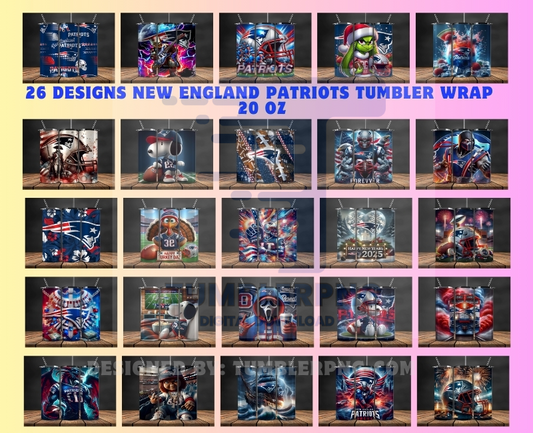 Bundle New England Patriots  Logo Tumbler Wrap, Bundle Sport Tumbler 169
