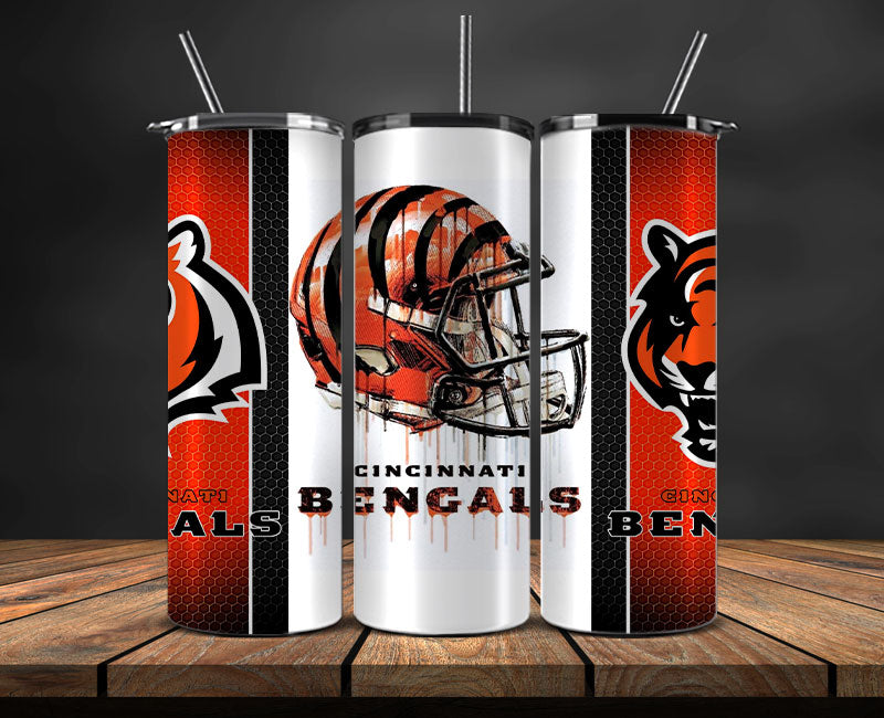 Cincinnati Bengals Tumbler Wrap, NFL Logo Tumbler Png, NFL Design Png-16