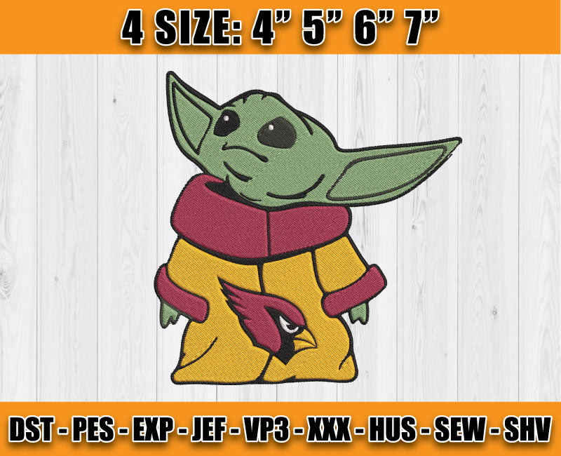 Cardinals Embroidery, Baby Yoda Embroidery, NFL Machine Embroidery Digital 16