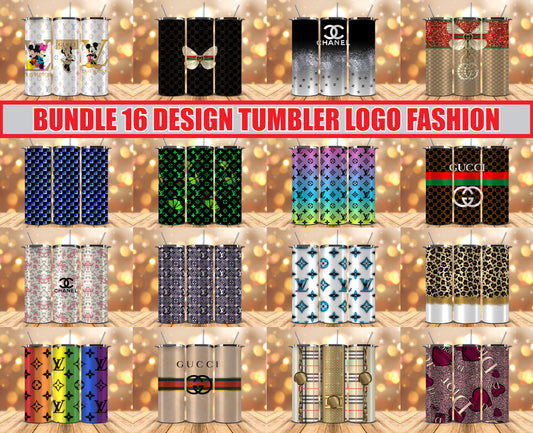 Bundle Logo Fashion Luxury Tumbler Wrap, Full Tumbler Wrap, Tumblers Designs Skinny Straight & Tapered Png 16